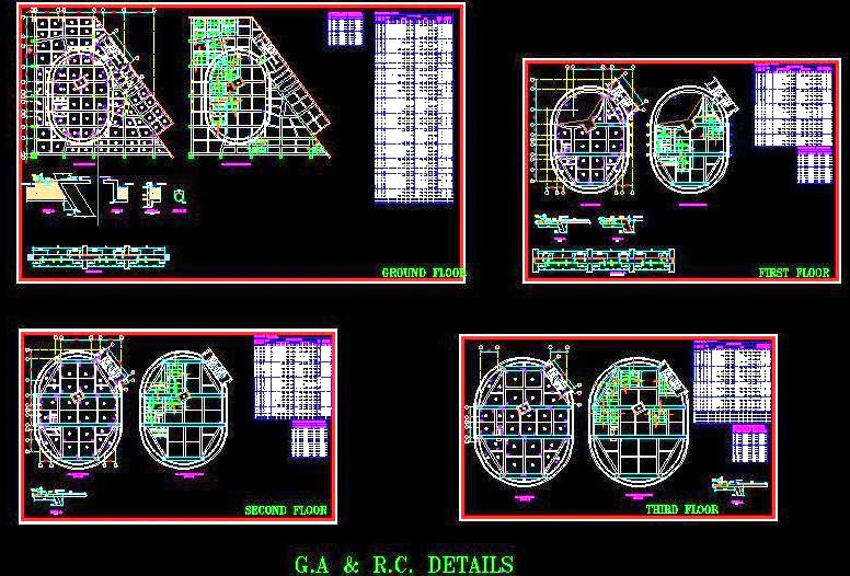 Structural Design for Inclined Facade Commercial Building CAD